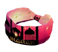 Fascia per capelli larga da donna, morbida fascia per capelli a turbante, silhouette moschea antiscivolo, fascia elastica per sudore, yoga, allenamento, fascia per capelli annodata incrociata