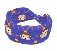 Fascia per capelli larga da donna, motivo scimmia viola scuro, morbida fascia per la testa antiscivolo, fascia elastica per il sudore, yoga, allenamento, bandana annodata incrociata