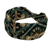 Fascia per capelli larga per ragazze e donne, con motivo astratto a iride, stile vintage, turbante, elastico, per yoga, allenamento