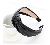 Fascia Per Capelli Le donne classiche hanno un lato largo PU. Accessori for capelli in pelle di alta qualità Fascia Per Capelli Donna(Black hairband)