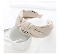 Fascia Per Capelli Le donne classiche hanno un lato largo PU. Accessori for capelli in pelle di alta qualità Fascia Per Capelli Donna(Beige hairband)