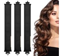 Fascia per capelli lunghi senza calore, non si scalda durante la notte, 3 pezzi, colore nero