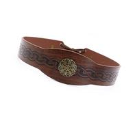 Fascia per capelli medievale in pelle PU per uomo donna unisex storico goffrato fascia per gli amanti degli stili vintage