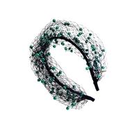 Fascia per capelli mistica per matrimonio, con perle, velo, per cerimonie, elegante fascia per capelli