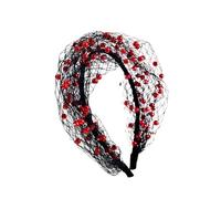 Fascia per capelli mistica per matrimonio, con perle, velo, per cerimonie, elegante fascia per capelli