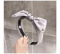Fascia Per Capelli Moda Accessori for capelli Accessori perla perla Fascia Grande Bow Knot Hairband antiscivolo Denti Denti Capelli Capelli Turban Accessori for capelli Fascia Per Capelli Donna(Gray h