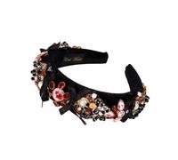 Fascia per capelli, moda donna Accessori for capelli con bordo largo e fascia in spugna spessa retrò con fiocco di diamanti e perle
