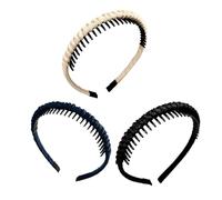 Fascia per capelli multiuso con impugnatura per i denti, per yoga, esercizio e lavaggio del viso, accessorio per lo styling quotidiano dei capelli, 3 pezzi, accessorio per capelli antiscivolo