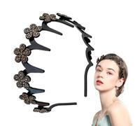 Fascia per capelli ondulata con strass, da donna, alla moda, accessorio per capelli da indossare tutto il giorno, per palestra formale, casual, lavaggio del viso, spa