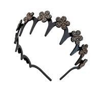 Fascia per capelli ondulata da donna, con strass e per frange, alla moda, accessorio per capelli da indossare tutto il giorno, per palestra formale, casual, lavaggio del viso spa
