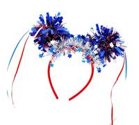 Fascia per capelli patriottica per i giorni dell'indipendenza con design a strisce, confortevole, accessorio per capelli per adulti e bambini in plastica morbida