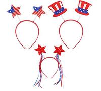 Fascia per capelli patriottica per la testa di Boppers Indipendenza patriottica, cappello per feste 4 luglio, bandiera americana, accessorio per feste 4 luglio, accessori per feste