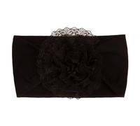 Fascia per capelli per bambine con ciondolo a forma di fiore, fascia morbida e traspirante, ornamenti elastici per capelli per neonati servizi fotografici copricapo turbante elastico