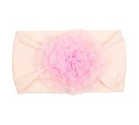 Fascia per capelli per bambine con ciondolo a forma di fiore, fascia morbida e traspirante, ornamenti elastici per capelli per neonati servizi fotografici copricapo turbante elastico