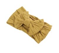 Fascia per capelli per bambini, in nylon, per neonati, con fiocco, fascia elastica per capelli, per neonati, bambini, curcuma