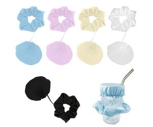 Fascia per capelli per drink, 5 pezzi, protezione per il braccialetto per bevande, coperchio a goccia, copertura anti-picco, copertura per bicchieri, per bar e feste