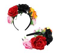 Fascia per capelli per il giorno dei morti, fascia floreale per Halloween, accessorio per capelli messicano, corona di fiori per Frida Kahlo, corona di fiori per feste di Halloween