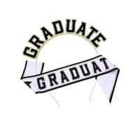 Fascia per capelli per laurea, con tracolla, per feste di fine anno, università, scuola superiore, accessori per cerimonie di laurea