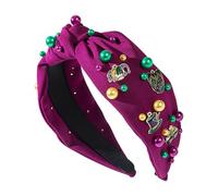 Fascia per capelli per Mardi Gras, con nodo per parata di carnevale, larga e spessa, con nodo gioiello per sfilata di carnevale