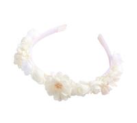 Fascia per capelli per ragazze, 12 x 13,5 cm, graziosa fascia per capelli, elegante copricapo, accessorio per capelli, per tutti i giorni, compleanno, feste, vacanze, battesimi, balli, beige