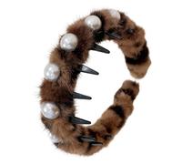Fascia per capelli per ragazze con perle | Fascia per capelli antiscivolo come copricapo, fasce decorative in peluche con denti antiscivolo | Per giovani, mamme, amiche, insegnanti e Natale