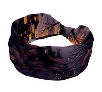 Fascia per capelli per ragazze e donne, morbida e larga, turbante, elastica, per Halloween, castello, yoga, allenamento