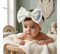 Fascia per capelli personalizzata per la prima festa della mamma, fiocco per capelli per bambina, regalo per neomamme, fiocco a nido d'ape primaverile (multicolore)