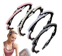 Fascia per capelli pieghevole, alla, per truccarsi, con tasca, portatile