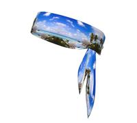 Fascia per capelli regolabile con stampa di nuvole e cielo di Sea Island, perfetta per corsa, fitness e altri sport