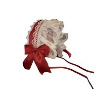 Fascia per capelli regolabile da donna, in pizzo increspato, con fiocco, comoda fascia per capelli, accessorio per feste in costume