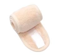 Fascia per capelli regolabile per spa, yoga, bagno, doccia, trucco, lavaggio viso, accessori morbidi in spugna, cuffia da doccia (beige)