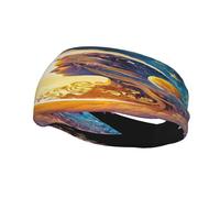 Fascia per capelli resistente al sudore con amante del sole e della luna che simboleggia i due mondi, giorno e notte, foulard sportivo alla moda, fascia per capelli traspirante, fasce per capelli anti