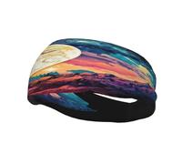 Fascia per capelli resistente al sudore con sole e luna che simboleggiano due mondi, giorno e notte, foulard sportivo alla moda, fascia per capelli traspirante, fasce per capelli anti-sudore per attre