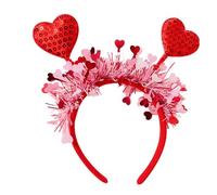 Fascia per capelli rossa, Fascia per cuori, Costume da San Fascia rossa con paillettes, a forma di cuore, per foto con cerchi per capelli per amanti, mogli, fidanzate, madri