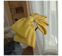 Fascia Per Capelli Satin Oversize Bow Tie Faccini Moda Accessori for Capelli Delle Donne Trend Lavaggio viso Banchetto Hairbands Boutique Cute Hair Hoop Fascia Per Il Lavaggio Del Viso(Yellow)