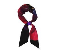 Fascia per capelli/sciarpa leggera e alla moda con farfalla viola e rosa rossa per donna - Sciarpa versatile per il collo, fascia per capelli, cintura e pareo, per tutti i giorni, la spiaggia e come