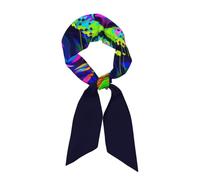 Fascia per capelli/sciarpa leggera e alla moda con ritratto di gatto Maine Coon color neon per donna - Sciarpa versatile per il collo, fascia per capelli, cintura e pareo, per tutti i giorni, la spia
