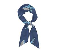 Fascia per capelli/sciarpa leggera e alla moda con stampa balena per donna - Sciarpa versatile per il collo, fascia per capelli, cintura e pareo, ideale per tutti i giorni, la spiaggia e come idea re