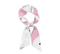 Fascia per capelli/sciarpa rosa con fantasmino, leggera e alla moda, per donna - Sciarpa versatile per il collo, fascia per capelli, cintura e pareo, ideale per tutti i giorni, la spiaggia e come ide