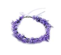 Fascia per capelli simulata, fascia per capelli floreale lavanda, ghirlanda, diadema, corona, copricapo di gioielli da donna per la festa di nozze, ballo di fine anno, fidanzati-viola chiaro