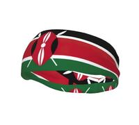 Fascia per capelli sportiva con bandiera del Kenya, traspirante, in spugna, assorbe il sudore