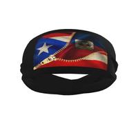 Fascia per capelli sportiva con bandiera della Repubblica Dominicana e bandiera delle Barbados, fasce per capelli eleganti per esercizi di yoga, traspiranti