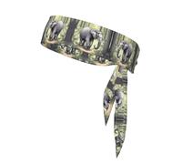 Fascia per capelli sportiva con elefante che cammina, assorbe il sudore, antiscivolo e regolabile, per corsa, basket, yoga, sport