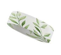 Fascia per capelli sportiva con lacci per la corsa, fasce elastiche per capelli, fasce per capelli stampate con foglie verdi, fasce per capelli per allenamento, accessori per spa, sport, yoga ecc.