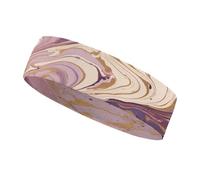 Fascia per capelli sportiva con lacci per la corsa, fasce elastiche per capelli, fasce per capelli stampate in marmo viola e oro, fasce per capelli per l'allenamento, accessori per spa, sport, yoga ec