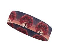 Fascia per capelli sportiva con lacci per la corsa, fasce elastiche per capelli, fascia per capelli stampata con albero dell'amore, fasce per capelli per allenamento, accessori per spa, sport, yoga ec
