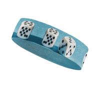 Fascia per capelli sportiva con lacci per la corsa, fasce elastiche per capelli, fascia per capelli stampata con due dadi bianchi, fasce per capelli per allenamento, accessori per spa, sport, yoga, ec