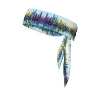 Fascia per capelli sportiva con riflessi olografici, assorbe il sudore, antiscivolo e regolabile, per corsa, basket, yoga, sport