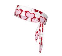 Fascia per capelli sportiva da donna, antiscivolo, regolabile, con cuoricino rosso, per allenamenti, corsa, yoga e fitness