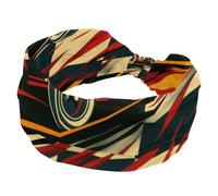 Fascia per capelli sportiva da donna, con motivo auto da corsa vintage, con bandiere, pilota e fiamme, fasce elastiche per capelli da infermiera, turbante largo per allenamenti, yoga, palestra, tennis